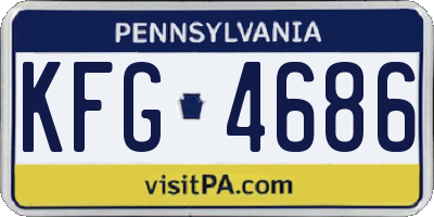 PA license plate KFG4686