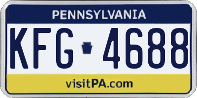 PA license plate KFG4688