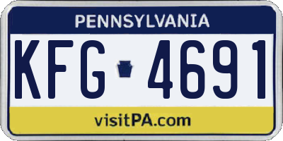 PA license plate KFG4691