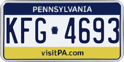 PA license plate KFG4693