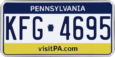 PA license plate KFG4695