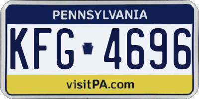 PA license plate KFG4696