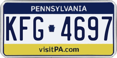 PA license plate KFG4697