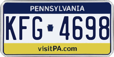 PA license plate KFG4698