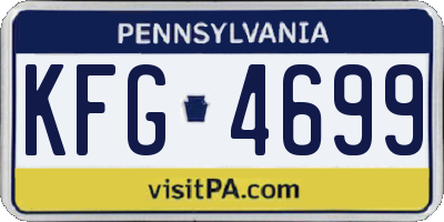 PA license plate KFG4699