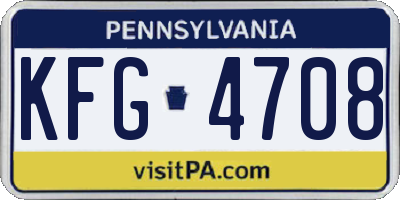 PA license plate KFG4708