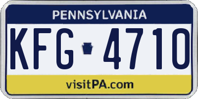 PA license plate KFG4710