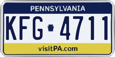 PA license plate KFG4711