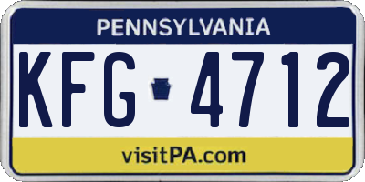 PA license plate KFG4712