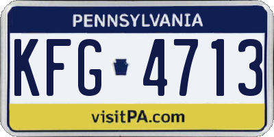 PA license plate KFG4713