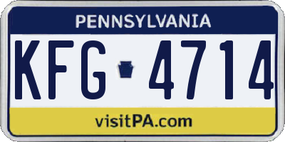 PA license plate KFG4714