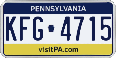 PA license plate KFG4715