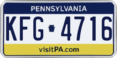 PA license plate KFG4716