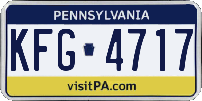 PA license plate KFG4717