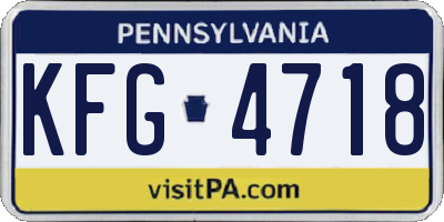 PA license plate KFG4718