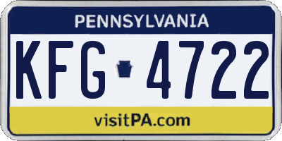PA license plate KFG4722