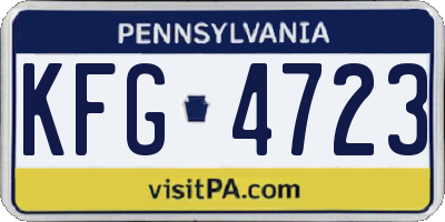 PA license plate KFG4723
