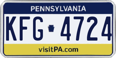 PA license plate KFG4724