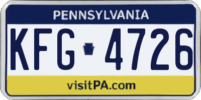 PA license plate KFG4726