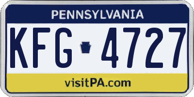 PA license plate KFG4727