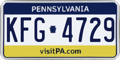 PA license plate KFG4729