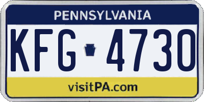 PA license plate KFG4730