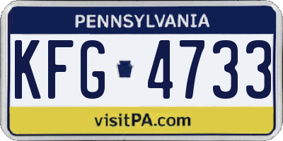 PA license plate KFG4733