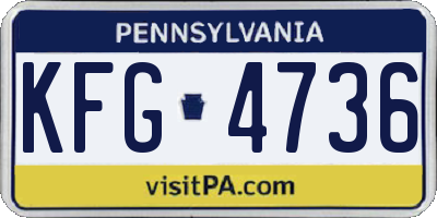 PA license plate KFG4736