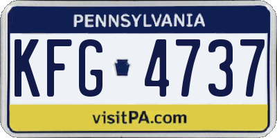 PA license plate KFG4737