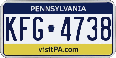 PA license plate KFG4738