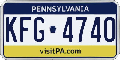 PA license plate KFG4740
