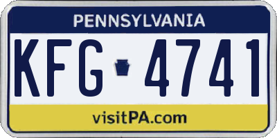 PA license plate KFG4741