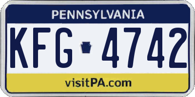 PA license plate KFG4742