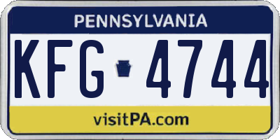 PA license plate KFG4744