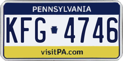 PA license plate KFG4746