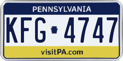 PA license plate KFG4747