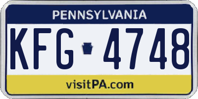 PA license plate KFG4748