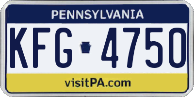 PA license plate KFG4750