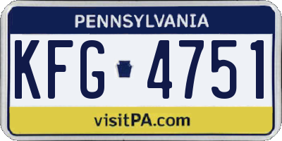 PA license plate KFG4751