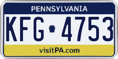 PA license plate KFG4753