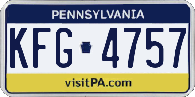 PA license plate KFG4757