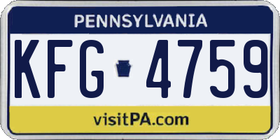 PA license plate KFG4759