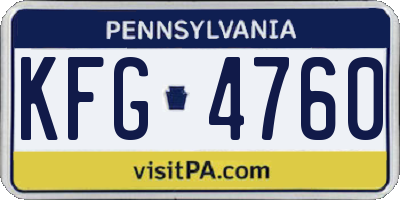 PA license plate KFG4760
