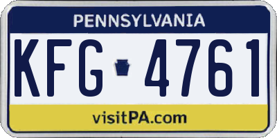 PA license plate KFG4761