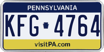 PA license plate KFG4764