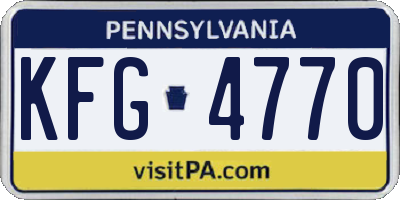PA license plate KFG4770