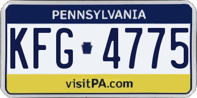 PA license plate KFG4775