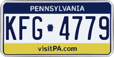 PA license plate KFG4779