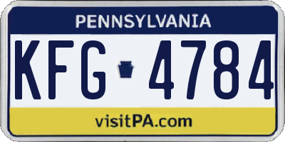 PA license plate KFG4784