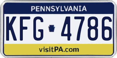 PA license plate KFG4786